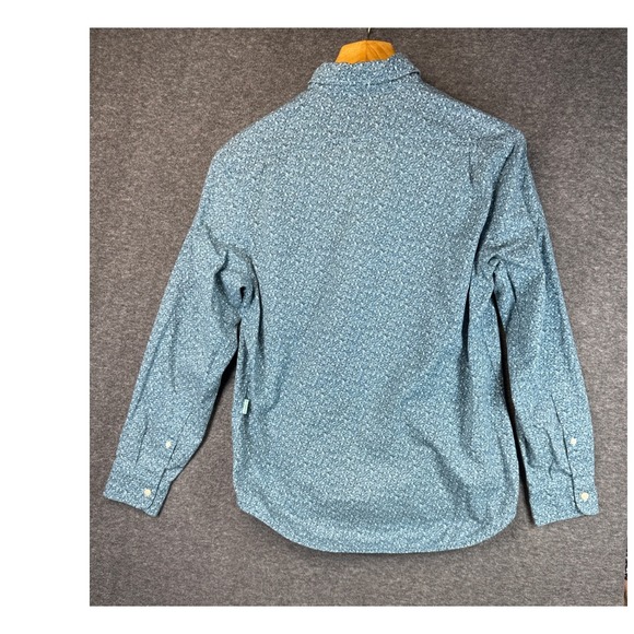 Vissla Button Down Shirt Blue Micro Print Long Sleeve Casual Mens Size S Hipster - Picture 4 of 11